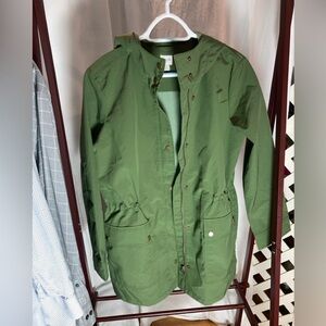 J Crew sz S Utility Rain Jacket Moss green